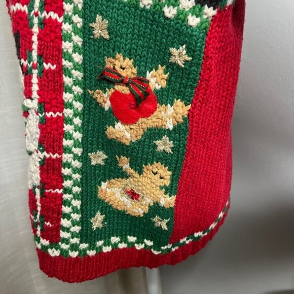 Y2K Vintage Heirloom Collectibles Christmas Sweater Knit Santa Nutcracker MEDIUM - Picture 8 of 12